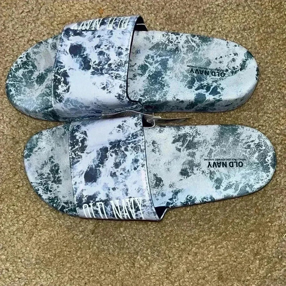 Old Navy Unisex Blue Slides Size 6-7 - Picture 5 of 5